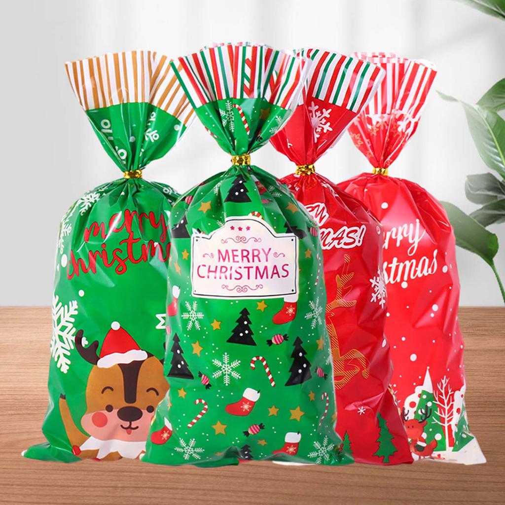 Festive Candy Bags Set of 50pcs Gift Wrapping Bags Storage Pouch Large Capacity Organsier Cace for Christmas Party