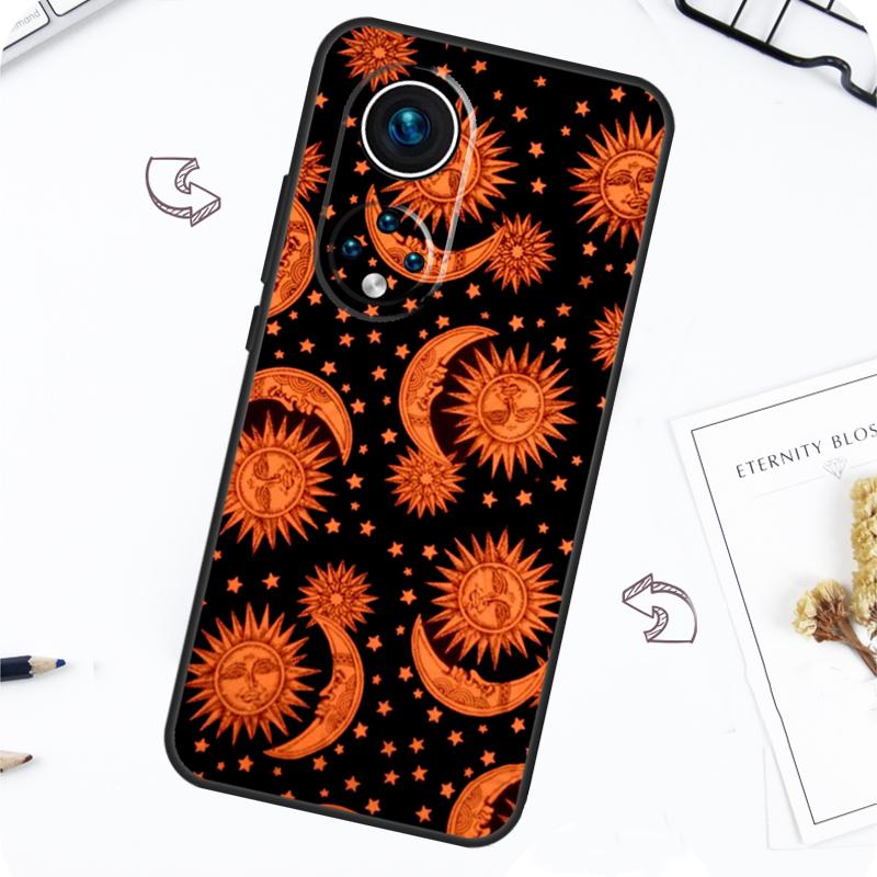 Винтажный Чехол Луна и Солнце Звезды Для Honor Magic 7 Lite 5 6 Pro Honor 200 50 70 90 Lite X8b X9a X8a X8 X9 X9c X9b Чехол
