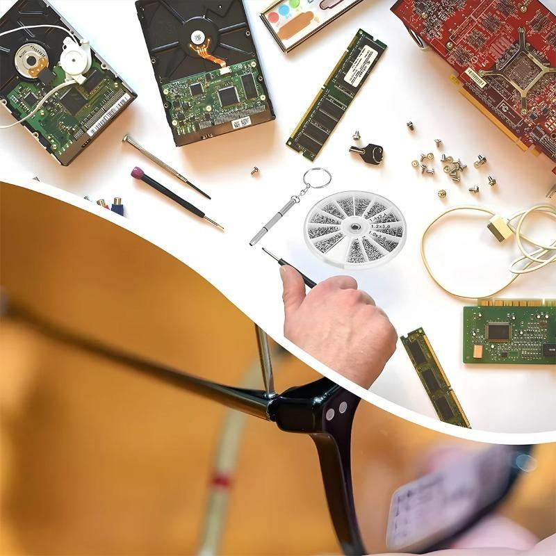 600/1200 шт. Профессиональный набор для ремонта очков для часов/очков включает винты для безрамных дужек и инструменты для фиксации солнцезащитных очков