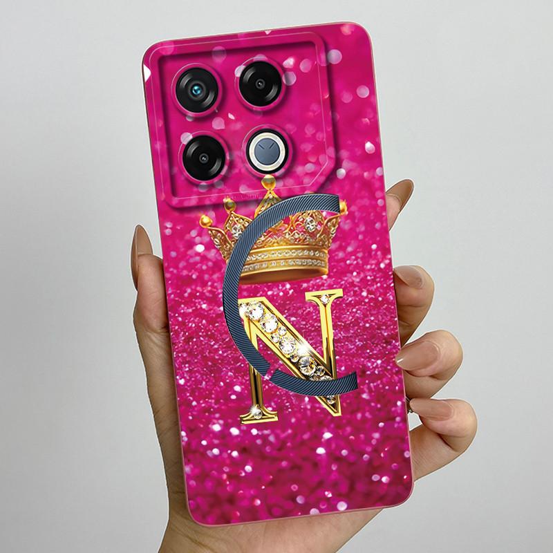 Для Infinix GT 20 Pro Чехол Роскошная Корона Буква Мягкий Силикон Задняя Крышка Для Infinix GT20 Pro GT20Pro Чехол Infinix X6871 Чехлы