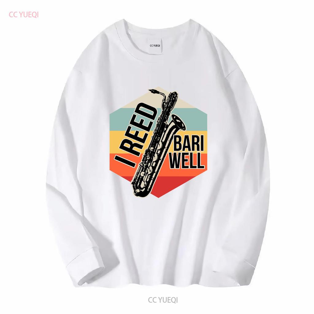 Т-shirt с принтом Саксофонист Саксофон Баритон Саксофон Музыкант винтажный Стирка Повседневный Унисекс Удобный Топ Для Повседневной Носки