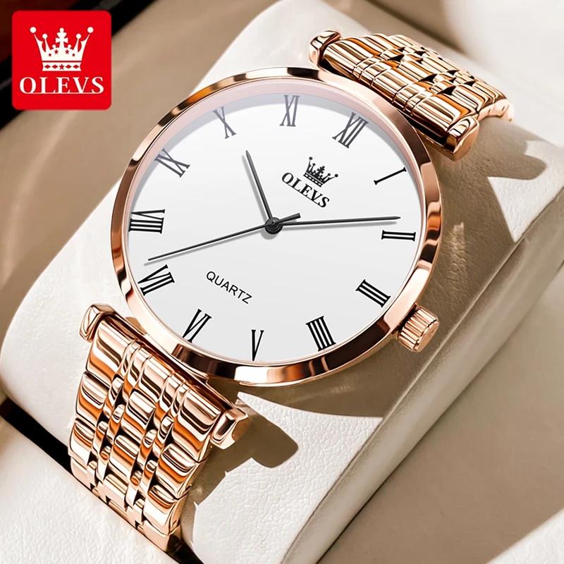 OLEVS Мужские часы, модные и простые, золотые, водонепроницаемые, кварцевые часы из нержавеющей стали, роскошные брендовые деловые мужские часы