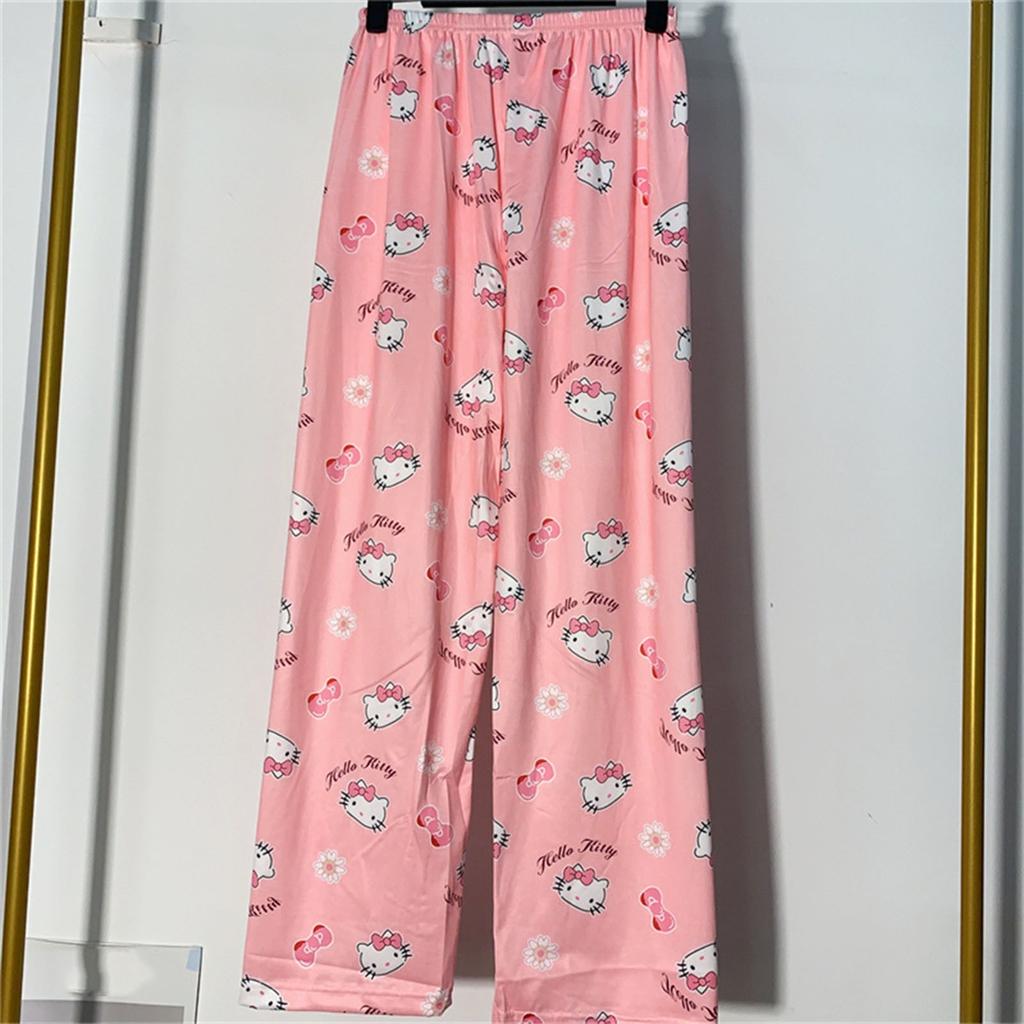 Женские домашние брюки Повседневные брюки Пижамные брюки с принтом без карманов