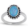 Silver Ring 'Goddess Opal' Silver Blue (rhodium) - 12x10mm