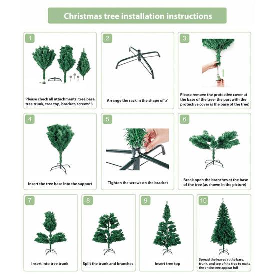 Искусственная рождественская елка с густыми ветвями, реалистичная ель, рождественская сосна с металлической подставкой для праздничного домашнего офисного декора