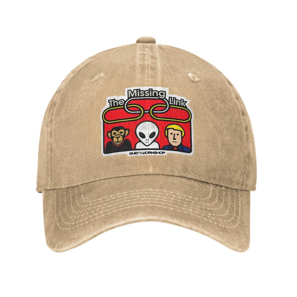 Alien Workshop Link American Retro Baseball cap Fine WorkUnisexship Literary Style Distressed Denim Hat