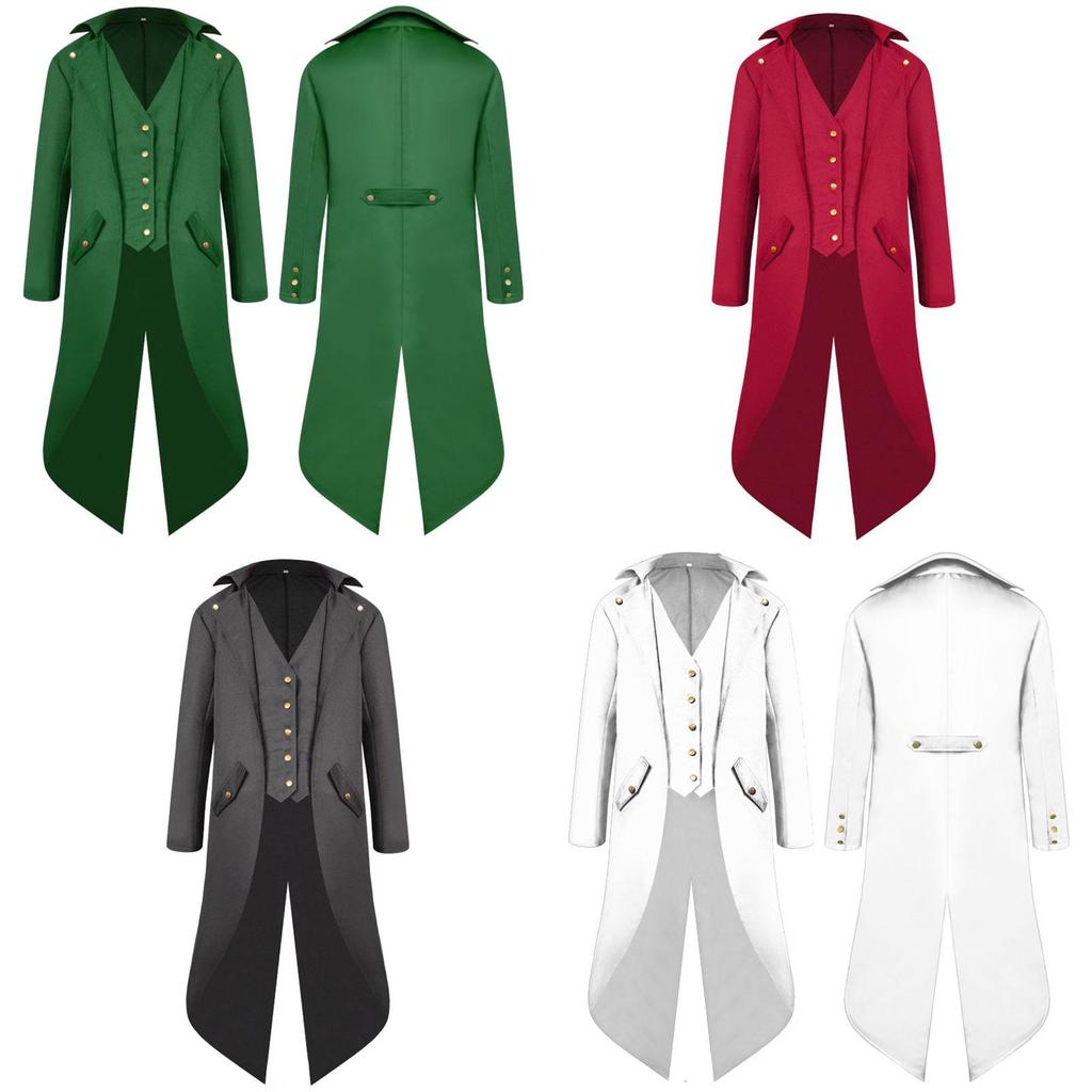 Unique Victorian-inspired Coat For Men With Rich Color Options And Long Sleeves