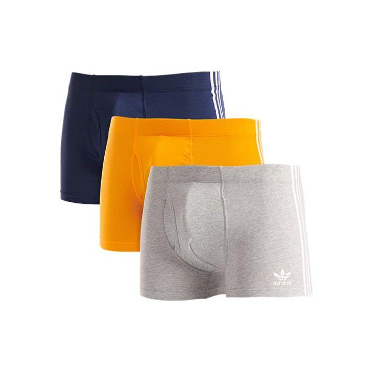 Adidas Originals Simple Solid Color Anti-Chafing Boxer Briefs 3-Pack Men Underwear 4A1M51-937