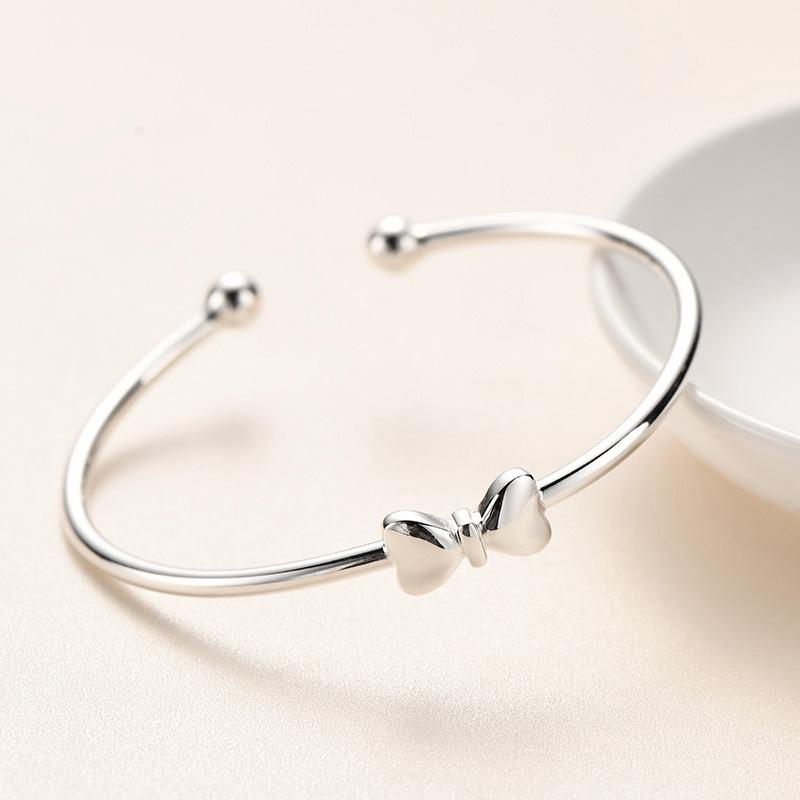 S999 Полный серебряный браслет Девушка Милый и элегантный галстук-бабочка Браслет из чистого серебра Браслет Мода