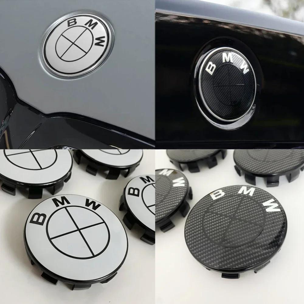 cvbsy2 New black white Logo for BMW F30 F32 F34 F20 X3 X5 X6 ABS badge logo sticker 74/82mm front/rear logo 56/68mm wheel hub cover.