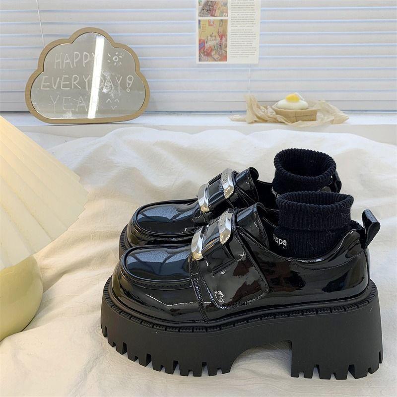 British Grow Loft Mary Jane Single Shoes Women's Spring and Autumn 2025 New Sweet Cool Metal Buckle Platform Small Leather Shoes
