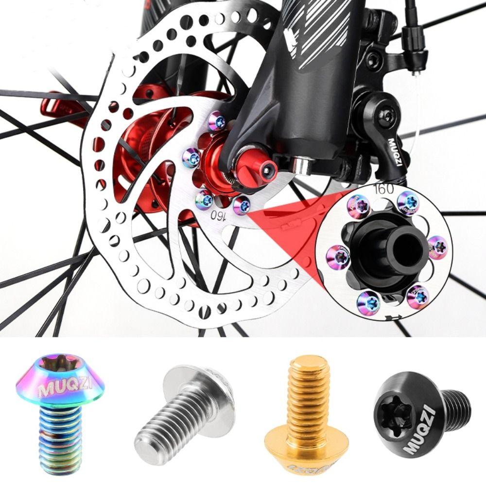 6pcs Titanium Bike Disc Brake Rotor Bolts Disc Brake Rotor Fixing Bolts Cycling Accessories