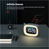 Kids Alarm Clock LED Cartoon Cat Ear Digital Clock Student Bedside with Night Light & 18 Ringtones