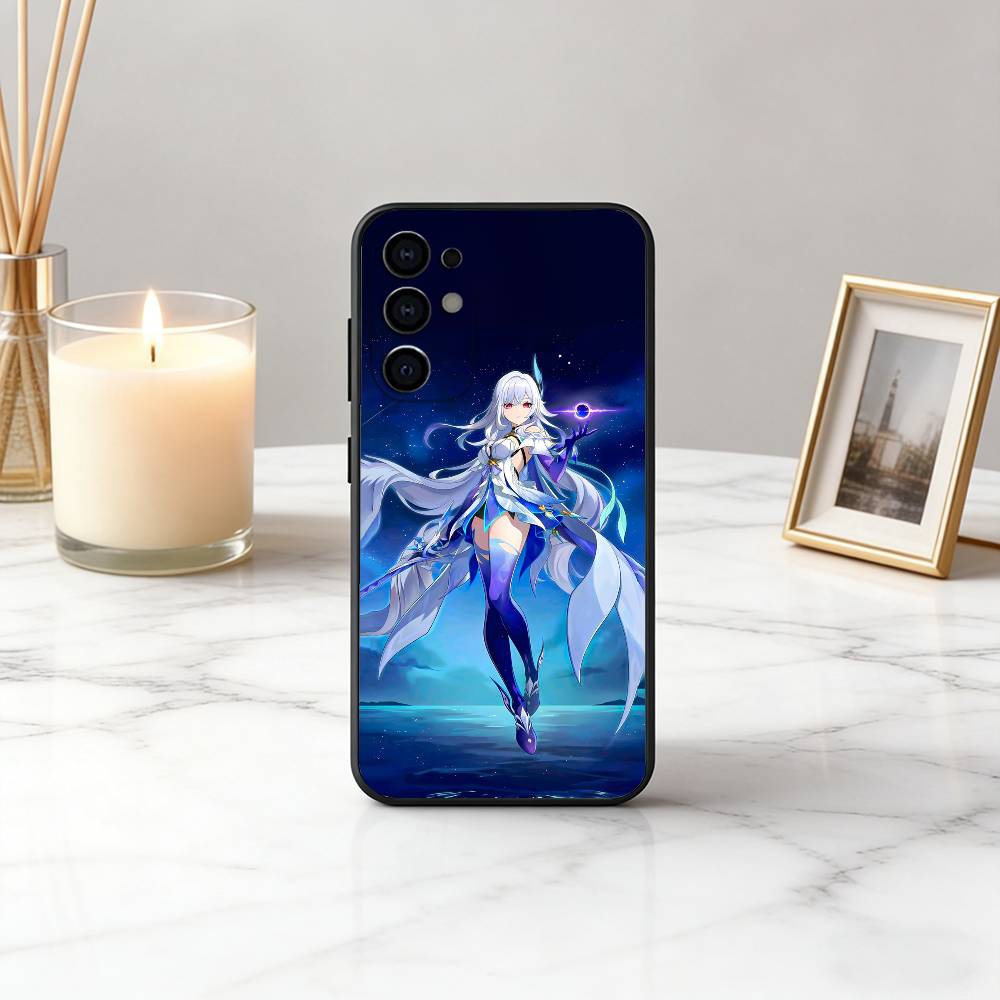 Крутой чехол-кошелек G-GENSHIN IMPACT S-Skirks-GPS для телефона Samsung S25, S24, S21, S22, S23, S30, Ultra, S20, Plus, Fe, Lite, Note, 10, Черная крышка