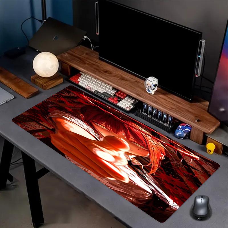 Makima Chainsaw Man Print Mouse Pad, Anti‑Slip Desktop keyboard Mat, for PC Laptop Gaming Working Daily Use, Cool Festival Surprise Gift
