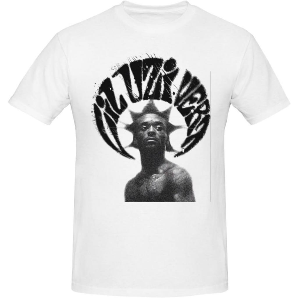 HRGGWYB Мужская летняя повседневная и модная футболка из чистого хлопка с принтом Lil Uzi Music Vert(14)