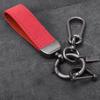 1PC Bag Pendants Leather Car Key Rings Leather Keychain Pure Color Buckle Cars Key Ring Gifts