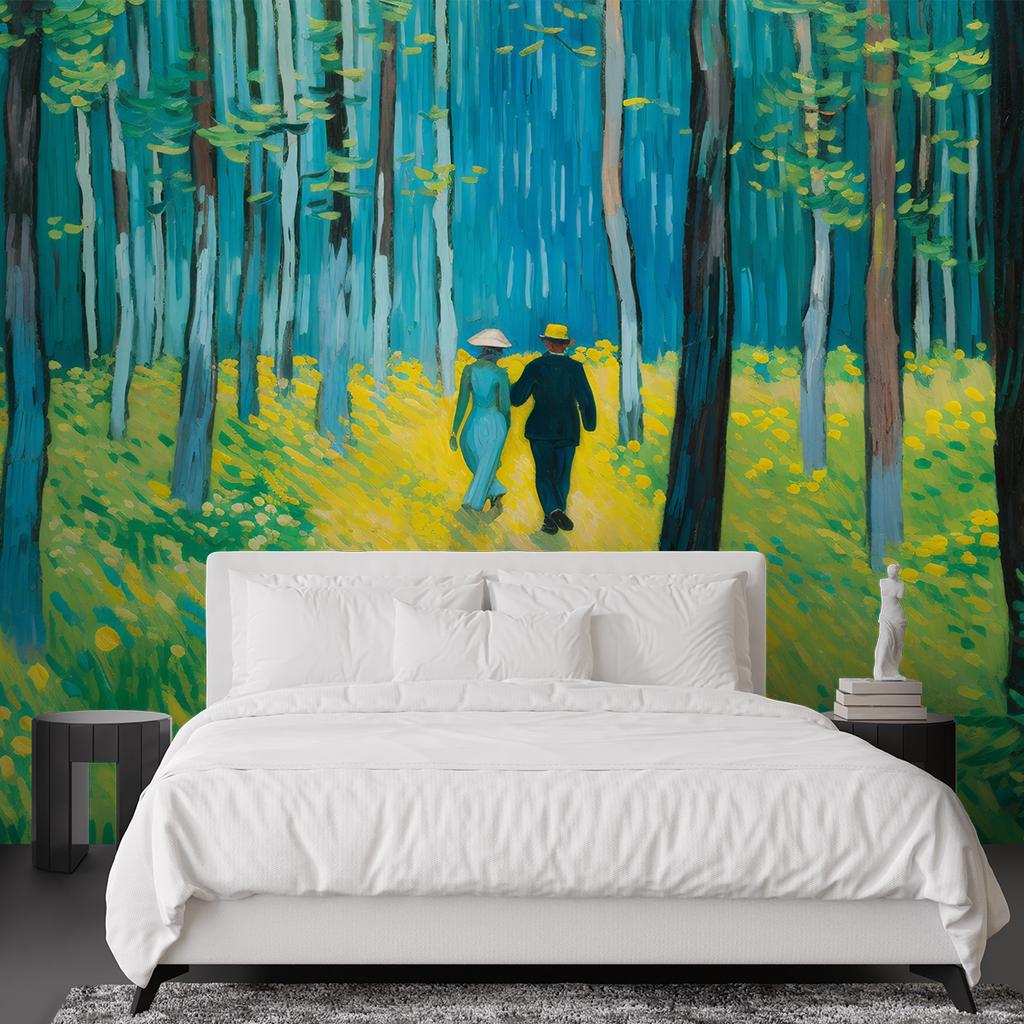 Обои Пара в лесу - V. Ван Гог