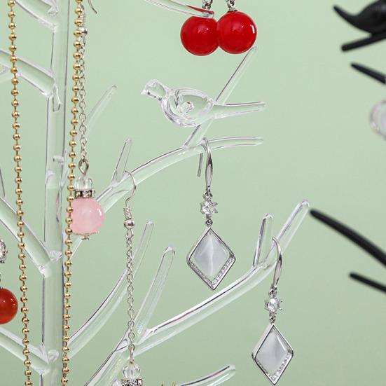 Jewelry Stand Organizer Tree Shape Design Tangle-Free Detachable Stable Base Earring Hanger Necklace Holder