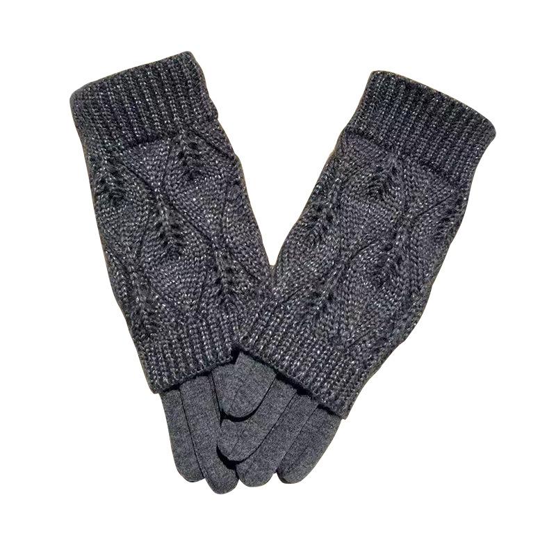 Двухкомпонентные женские перчатки, теплые и морозостойкие перчатки для путешествий на открытом воздухе с сенсорным экраном, флис, не промокающий, трикотажные перчатки с двойным отверстием