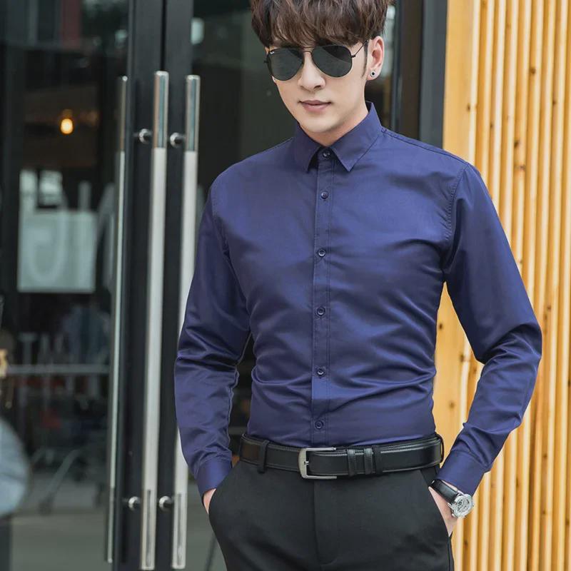 Белая рубашка унисекс Slim-Fit: Идеально подходит для выпускных и официальных мероприятий. Доступно в больших размерах.