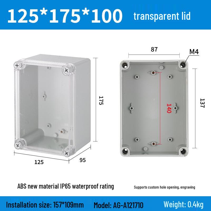 Уличный водонепроницаемый ABS корпус блока питания и розетки для мониторинга с клеммной колодкой и кнопкой