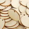 Natural Round Shape Slice Laser Cut Wood DIY Craft Wooden Ornament Wood Piece Hanging Pendant