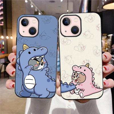 J-4 Том и Джерри черный чехол для iPhone 16 15 14 13 12 Samsung S24 S23 Ultra Xiaomi POCO Redmi Note Realme Moto OPPO A15 Realme VIVO Pro Max Plus 5G