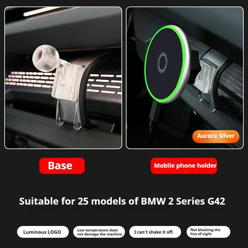Для BMW X3 X5 X6 X7G45 G05 G06 G07 2 3 4 5 серии G42 G30 G22 G60 2025 Автомобильная беспроводная зарядка Автомобильный держатель для телефона Аксессуары MagSafe