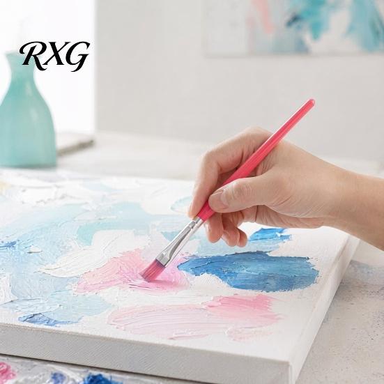 Craft Painting Tools 6PCS Paint Brush, with Candy Colored Design, Flexible Nylon Detailing Brushes Bristles for Watercolor Acrylic Oil