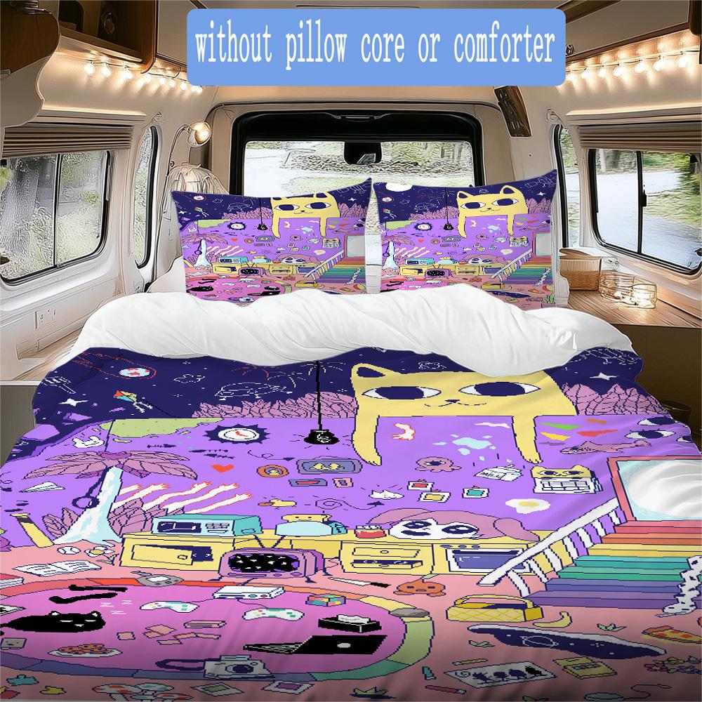 OMORI Theme Pattern Bedding,Quilt Set Quilt Cover Pillowcase Home Birthday Gift (1*duvet cover+2*pillowcase,without core)XSJT0917167