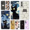 Чехол для телефона Samsung Galaxy S24 Plus S23 S22 S21 S20 FE Ultra 5G S10 S10E S9 Мягкий прозрачный силиконовый чехол с принтом кота