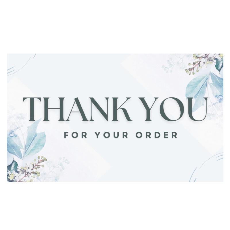 Black Thank You Greeting Cards, 50 Sheets/Pack