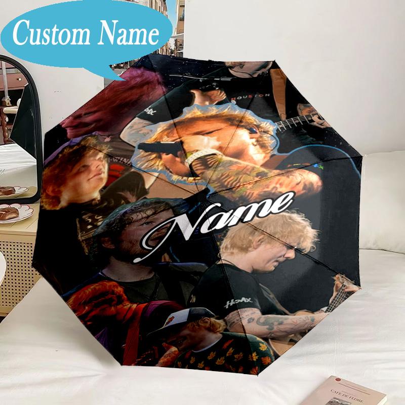 Custom Name Umbrella Ed Sheeran Umbrella 8-Frame for Travel, Camping, Casual Lightweight Portable, Essential for Family Gifts