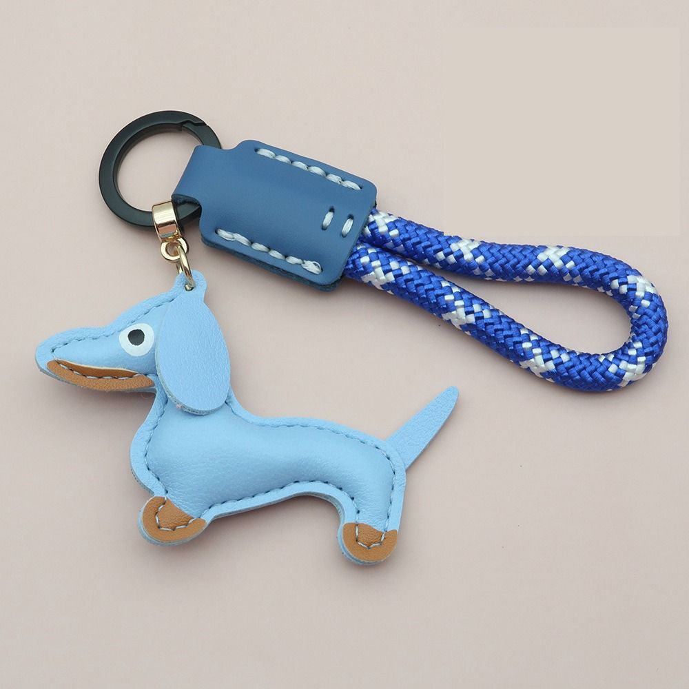Модный брелок для ключей в виде таксы, мультяшный щенок, сумка, подвеска из искусственной кожи, вешалка, украшение для сумки