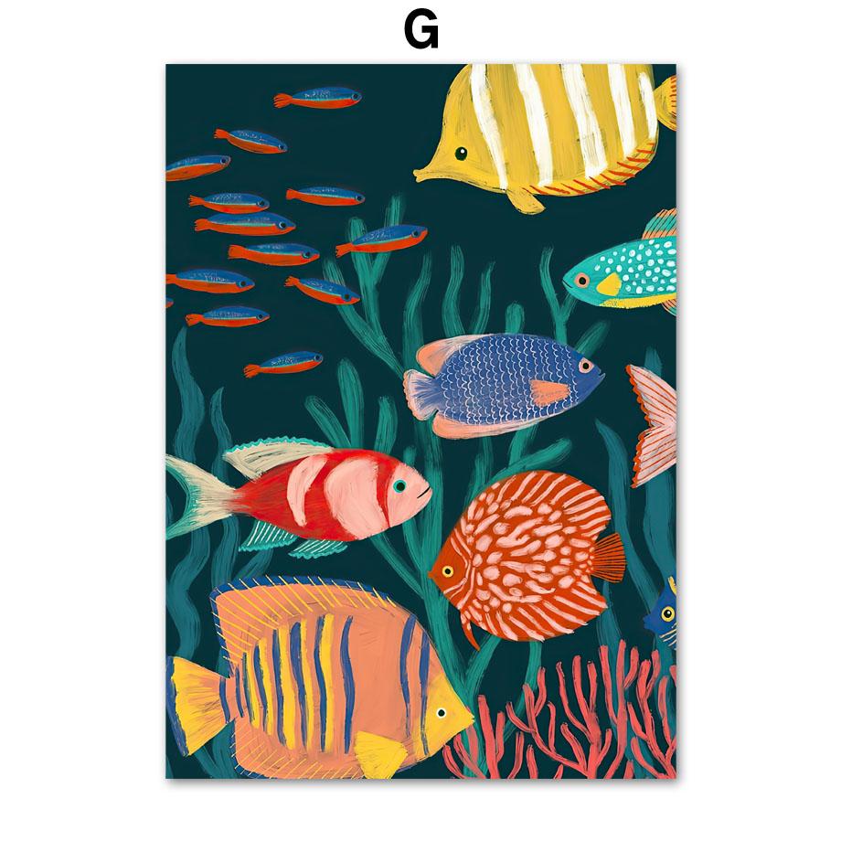 Тропические джунгли Лев Лиса Леопард Кролик Павлин Детская Настенная живопись Печать на холсте Картина на скандинавскую тему Плакат Декор Фотографии Детская комната