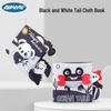 AIPINQI Baby Animal Tail Black & White 3D Cloth Book: Early Education Toy for Ages 0+.