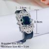 WWJ 2 Ways To Wear Necklace Bracelet Ethnic Dark Emerald Color Zircon Artificial Belt Jewellery Women's Jewelry Accessories