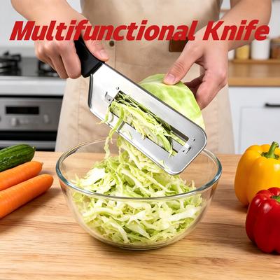 Овощерезка для капусты с ручкой, многофункциональная, из нержавеющей стали, с двойным лезвием, нож-слайсер для овощей, для домашней кухни, гаджеты