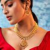 Эстель позолоченный CZ Spiritual Lakshmi Devi дизайнерский комплект свадебного ожерелья для женщин