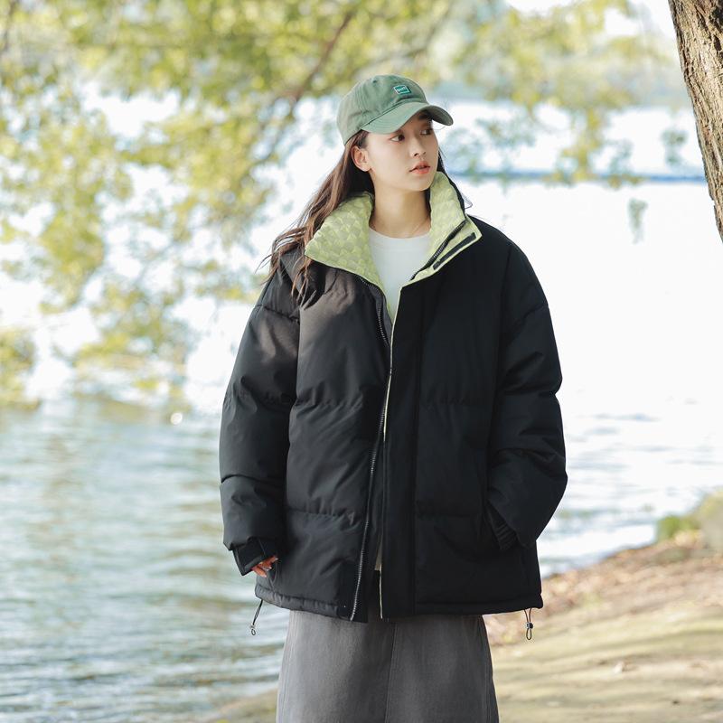 Мужское зимнее корейское пальто из хлопка, утолщенное, для пар, в одном стиле, с добавлением бархата, в стиле Гонконга, свободная повседневная куртка