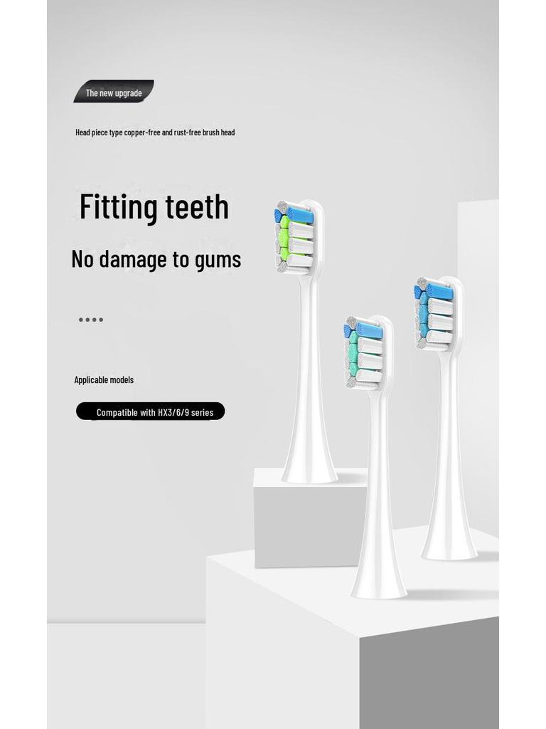 AFT Copper-Free Electric Toothbrush Head, Compatible with Philips HX3/6/9 Models, Metal-Free