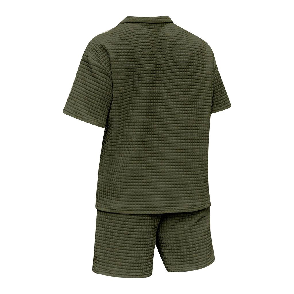 Мужская вельветовая спортивная однотонная футболка, шорты, тренировочный комплект для бега