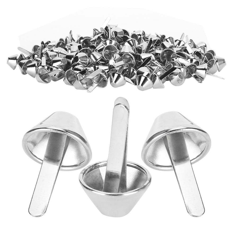 200Pcs Flat Feet Studs Silver DIY Leather Luggage Bags Handbags Craft Accessories 12mm
