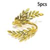 5pcs Gold Leaf Napkin Buckles Electroplated Napkin Holder Wheat Shaped Napkin Ring  Banquet