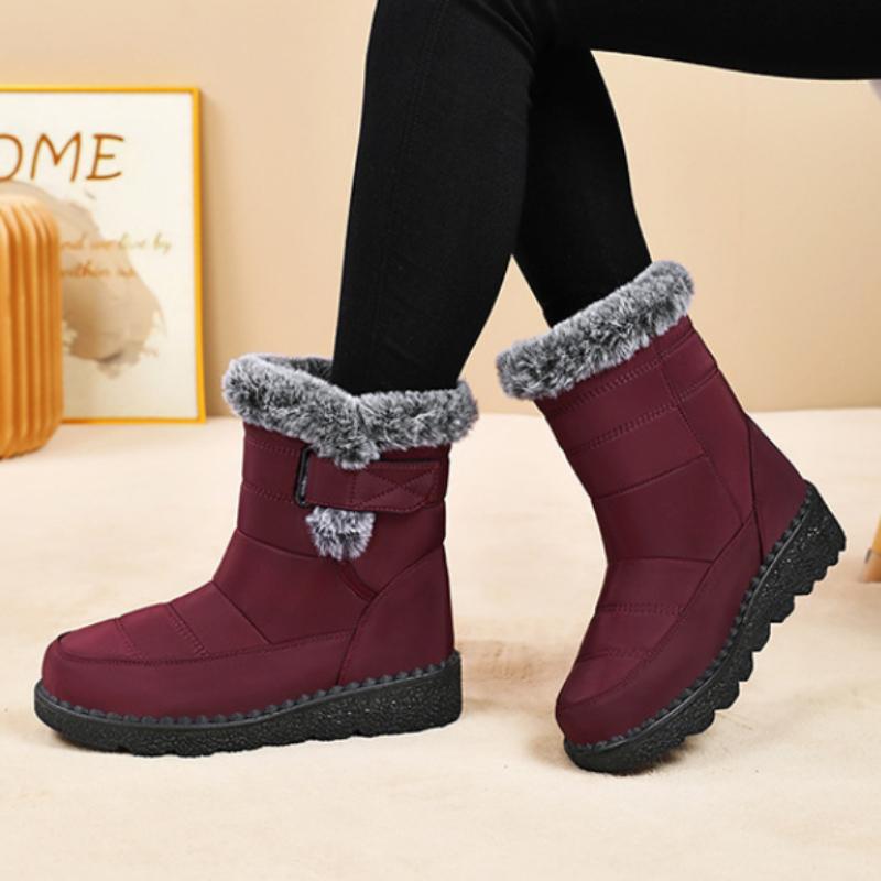 Снежные сапоги, зимние женские сапоги с плюшем и толстыми хлопковыми сапогами, полиуретановые сапоги до колена, хлопковая обувь с высоким голенищем и толстой подошвой