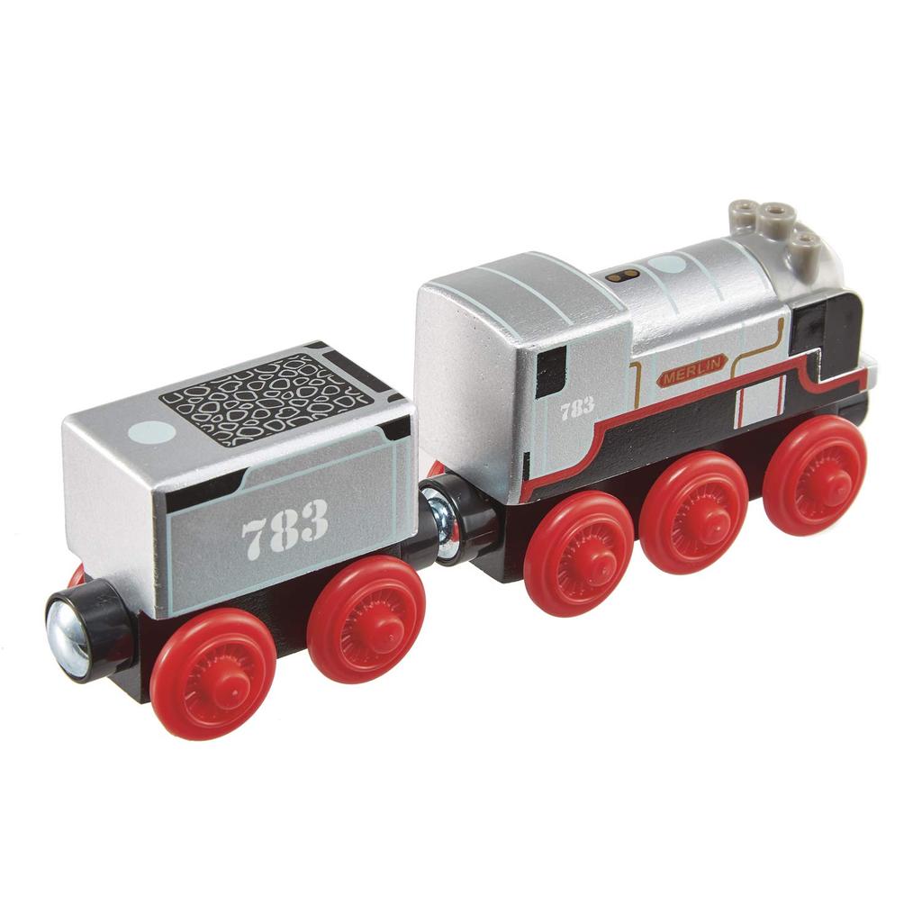 Паровозик Томас из серии деревянных рельс «Мерлин» для детей от 2 лет и старше Деревянная игрушечная машинка GGG66 [сертификация SFC]
