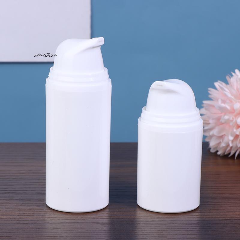 Пластиковые дорожные флаконы 15 мл 30 мл 50 мл Белый безвоздушный помповый флакон для крема, многоразовый вакуумный флакон для лосьона для геля, макияжа, косметики