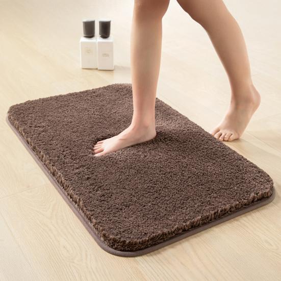 Коврик для ванной комнаты Впитывающий Плюшевый Коврик для пола Однотонный Машинная стирка Противоскользящий Придверный коврик для ванной комнаты Спальни Прихожей