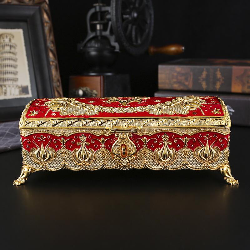 Европейская ретро шкатулка для украшений металлическая креативная коробка для хранения колец, ожерелий, серег свадебный прием подарок украшение